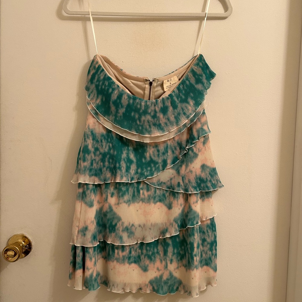 Urban Outfitters Pins & Needles Kaleidoscope Layered Tie-Dye Strapless Dress